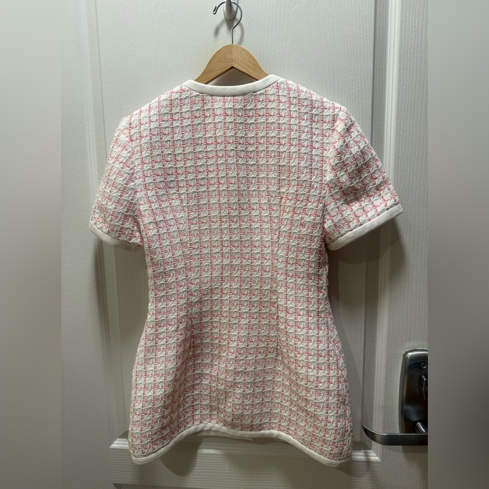 Maude Club Frances Jacket in Pink & White Tweed Size S NWT - Picture 10 of 12